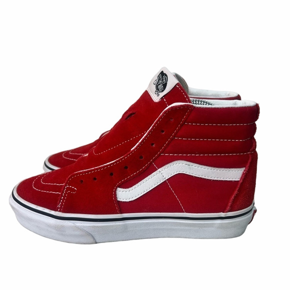 Vans SK8 Hi Cherry Red Suede Unisex Shoe Size 8.5 or 7 #538